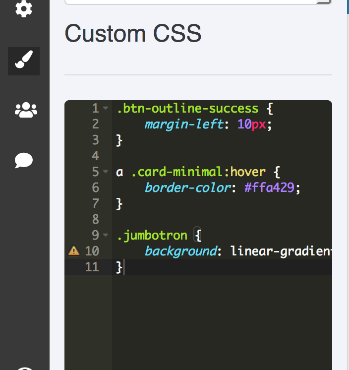 Custom CSS editor